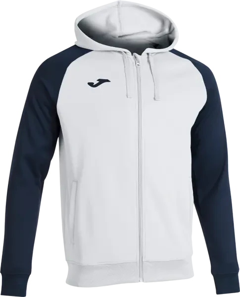 Joma Academy IV Zip-Up Hoodie Sweatshirt - White / Dark Navy