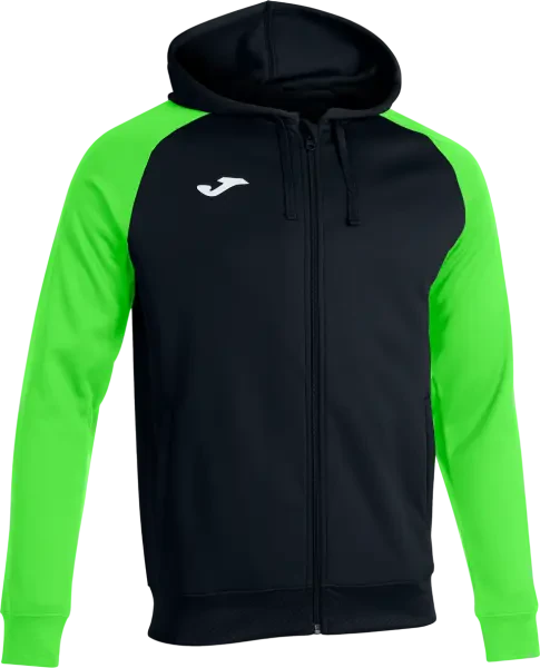 Joma Academy IV Zip-Up Hoodie Sweatshirt - Black / Green Flour