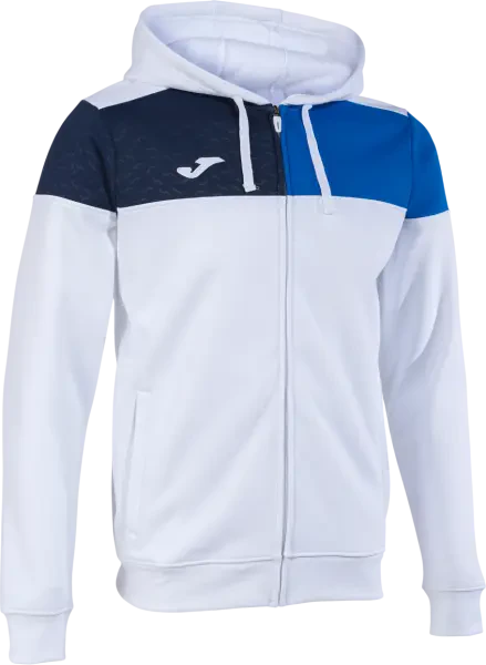 Joma Crew V Zip-Up Hoodie - White / Royal / Navy