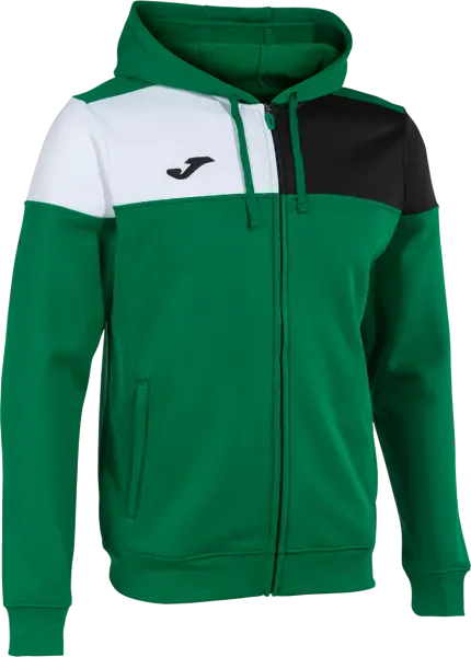 Joma Crew V Zip-Up Hoodie - Green / Black / White