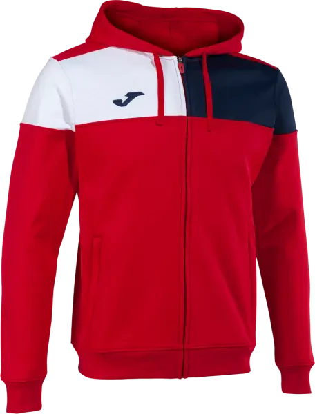 Joma Crew V Zip-Up Hoodie - Red / Navy / White