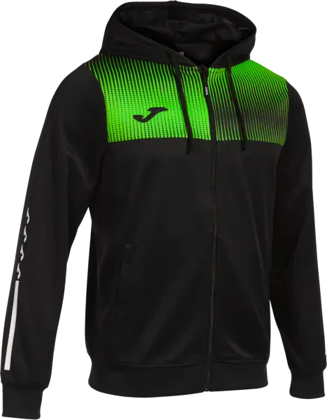 Joma Eco-Supernova Zip-Up Hoodie - Black / Fluor Green