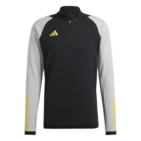 Adidas Tiro 23 Competition 1/4 Zip Training Top - Black / Team Light Grey / Impact Yellow