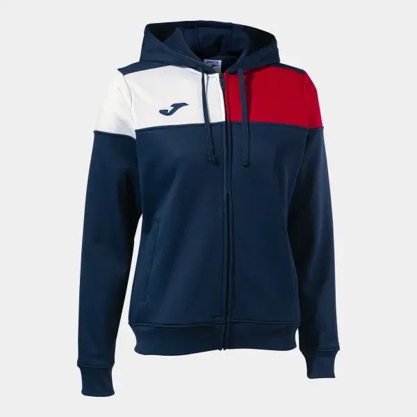 Joma Crew V Full Zip Women's Hoodie - Navy / Red / White