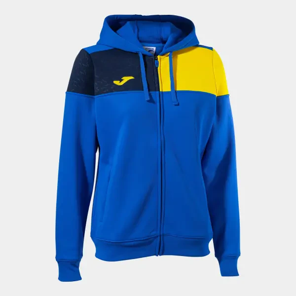 Joma Crew V Full Zip Women's Hoodie - Royal / Navy / Yellow