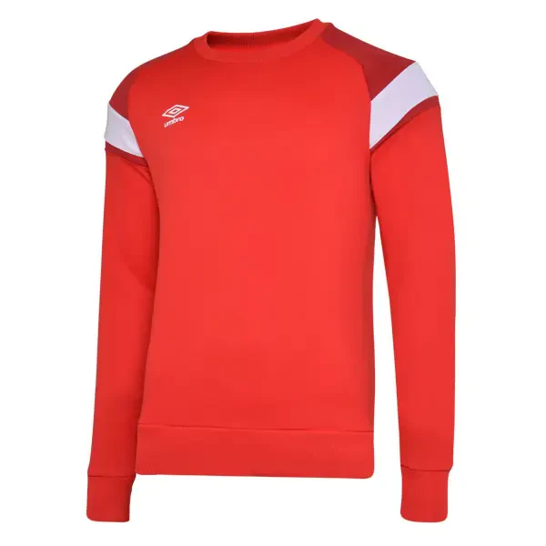 Umbro Poly Fleece Sweat Junior - Vermillion / Chili Pepper / Brilliant White