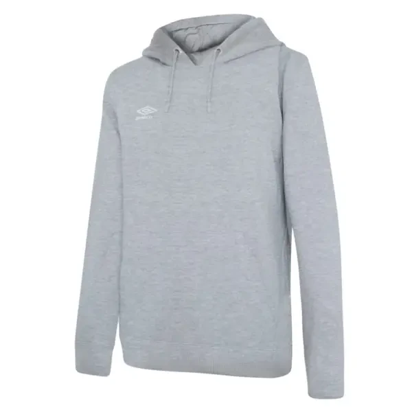 Umbro Club Leisure Women's Hoodie - Grey Marl / White